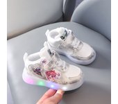 Kids LED Lights Sport Shoes Girls Mid Sneakers Sakura kawaii Girl Running Shoes Children Luminous Anti-Slip Velcro Sneakers