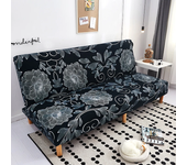 Black Geometric Folding Sofa Bed Cover Sofa Covers Spandex Stretchdouble Seat Cover Slipcovers for Living Room Geometric Print
