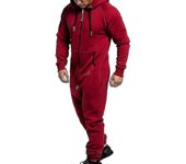 Men Onesie All In One Hoodie Zip Jumpsuit Winter Casual Hooded Romper Playsuit