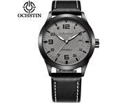 Retro cuero genuino automático reloj mecánico tendencia casual negocio reloj de pulsera