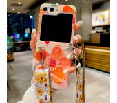 Flores de pintura al óleo Moda Carcasa del teléfono móvil Galaxy Z Flip 5, Z Flip 4, Flip 3, Funda protectora