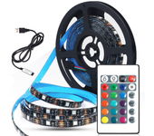 5V USB LED Strip Lights RGB 5050 Color Changing Lights with 24 Keys Remote Control for Room Decoration TV Backlight Diode Tape