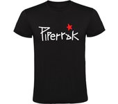 Camiseta Negra con Logotipo de Piperrak Hombre 100% Algodón  Mangas Cortas