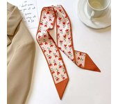 88x 7cm Wrap Poly Silk Slip Twill Y Narrow Edge perfume Small Long Scarf Design