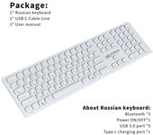 Spanish wireless keyboard with ñ Aluminum rechargeable Noiseless bluetooth keyboards for mac apple Tab  let ipad slim rechargeable Russian keyboards white