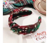 Christmas-themed Headband for Women Decorated with Snowflakes, Santa Claus and Christmas Tree Motifs