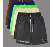 Pantalones cortos cómodos con estampado de letras, pantalones casuales para hombres con cintura ligeramente elástica y cordón