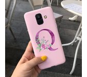 Samsung Galaxy A6 Plus 2018 Case Cute Letter Flower Soft Silicone Cover For Samsung A6 2018 A 6 A6Plus Back Protective Cases