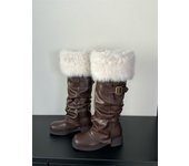 Botas altas de caballero de suela gruesa botas de nieve esponjosas apiladas y engrosadas botas de algodón botas largas