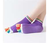 Women Yoga Sock Anti-slip Five Fingers Backless Cotton Silicone Non-slip 5 Toe Winter Female Socks Ballet Gym calcetines dedos