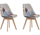 Pack de 4 Sillas Comedor Sillas de Cocina Nórdicas con Asiento Blando y Patas de Madera Maciza de Haya (Blanco)