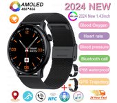 2025 NFC Relojes inteligentes mujeres 1.43" Screen Sports Fitness Tracker Heart Rate Smartwatch Bluetooth Call For Android iOS