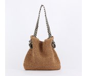 Fashion Straw Beach Basket Bag Women Rattan Shoulder Bag Large Capacity Woven Hand-made Handbag Female Purse Totes