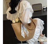 Beach Vacation Beach Woven Bag For Women 2025 New Hollow Knitted Handbag, Large Capacity Single Shoulder Armpit Bag