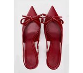 New solid color bow high heels patent leather thin heel pointed fashion gentle temperament high heel sandals