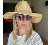 Personal design summer straw hat DIY handmade hat pearl chain jazz hat sun hat new letter hat beach hat female sombrero
