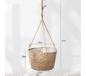 Straw flower pot hanging basket can be hung wall-mounted woven hanging pot flower device home decoration flower basket