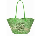 Luojia Straw Weaving Bag Women's 2025 New Knitted Vegetable Basket Large Capacity One-Shoulder Tote Bag Beach Vacation Beach Bag