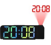 Reloj De Alarma De 180° Con Proyección Digital, Modo Noche, 12H/24H Reloj LED Electrónico Para Dormitorio