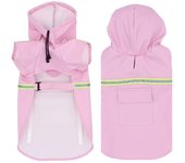 Adjustable Pet Rain Jacket High-Visibility with Reflective Strip Dog Rain Poncho Fashion Breathable Pet Coat Outdoor