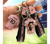 Football Star Keychain Messi Ronaldo Mbappe Neymar Preliminaries Peripheral Car Backpack Keyring Pendant Birthday Sports Gifts