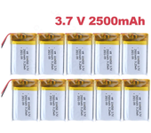 10PCS Real Capacity 104050 3.7V 2500mAh Polymer Lithium Rechargeable Battery for Camera GPS Navigator MP5 Bluetooth Headset