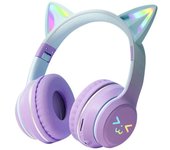 ABS Cat Ear Bluetooth Earphones Cat Ear Wireless Gradient Wireless Headphones Stereo Bluetooth Cat Ear Over Ear Earphones