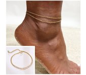 Stainless Steel Chain Anklet For Women Girls Multi-Layer Beach Ankle Bracelet Foot Link Chains Adjsutable