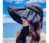 Sombrero de Sol de concha para mujer, protección UV, aro de pelo de doble uso, gorra de cubo de ala ancha plegable, playa al aire libre, Verano
