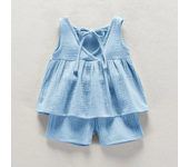 Conjunto de ropa de tul para niñas pequeñas, chaleco sin mangas de algodón, pantalón corto 2pcs set