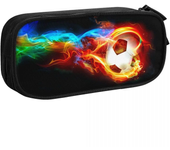 Customized Cute Soccer Fire Pencil Case for Boy Girl Large Capacity Football Sport Pencil Bag Stationery