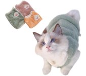 Cute Cat Coat Warm Cozy Pet Apparel No Sleeve Soft Relief Sheep Pattern Dogs Puppy Dress Outfit