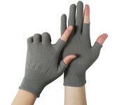 Protection Sun Protection Outdoor Cycling Solid Color Men Nylon Gloves Show Two Fingers Touch Screen Gloves Anti-skid Mittens