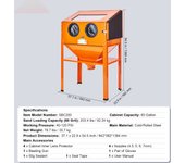 SucceBuy  Sandblasting Cabinet, 40-120 PSI Portable Benchtop Sand Blasting Cabinet, Heavy-Duty Steel Sand Blaster with Blasting Gun & 4 Ceramic Nozzles for Paint, Stain, and Rust Removal