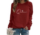 Queen Autumn and Winter Women's Top Printed Casual Loose Sweatshirt HB064