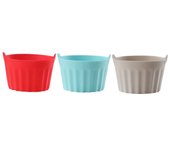 3Pcs Silicone Air Fryer Egg Mold Double Handle Heat-Resistant Cupcake Mould Reusable Egg Poacher Oven Kitchen Accessories