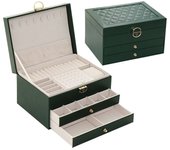 Leather Double Layer Jewelry Box Lockable Flip Type Jewelry Packaging Box Multi-function High-capacity Storage Box Gift