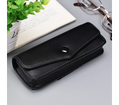 Estuche de gafas de PU portátil con cinturón de lujo para hombre, caja de almacenamiento de gafas de lectura de cuero portátil, bolsas para teléfono y fundas de transporte de herramientas