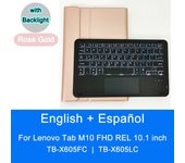 Bluetooth Keyboard Case For Lenovo Tab M10 FHD REL 10.1 inch TBX605FC TBX605LC Touchpad Tablet Case English Spanish Keyboard