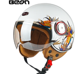 BEON-casco de motocicleta vintage para hombre y mujer, medio casco de MOTO, capacete de MOTO, cafe racer