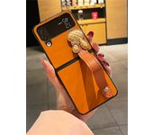 Korean Cute 3D Rhombus Bunny Rabbit Wristband Bracket Holder Case for Samsung Galaxy Z Flip 3 4 5G Z Flip3 Flip4 Zflip3 Cover