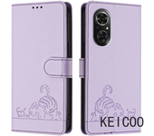 For Huawei Glory Nova 70 9 80 90 X50i Pro Lite Se 4G 5G Carcasa De Color Sólido Impresa Kitten Set Completo De Protección
