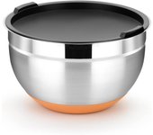 Efficient Bol de Acero Inoxidable 16 cm, 1.6 litros, 18/10, Negro Y Naranja