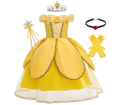 Girl Belle Dress Beauty Cosplay Costume Princess Deluxe Applique Outfit Children Birthday Party Elegant Gown Fairy Disguise Sets