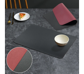 Tapete de mesa de comedor de cuero de doble cara de PVC, decoración de escritorio, tapete para platos de comedor para el hogar, tapete antideslizante para cuencos, tapete de aislamiento térmico