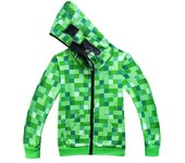 Niños Niño Niña Minecraft Sudadera con capucha con cremallera Sudadera con capucha Top ZX