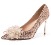 zapatos de boda, banquete, baile, vestido, rojo, tacones altos, temperamento, perlas, zapatos de mujer, Glee