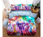 Little Pony Bedding Set,Cartoon Children My Pony Quilt Cover,2-3 Pieces Sets Kids Adult Size Cute Print Decor Gifts