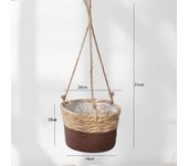 Straw flower pot hanging basket can be hung wall-mounted woven hanging pot flower device home decoration flower basket