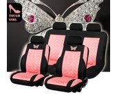 Funda universal para 5 asientos de coche Juego de 9 piezas Estampado de mariposas Estampado de placas de acero